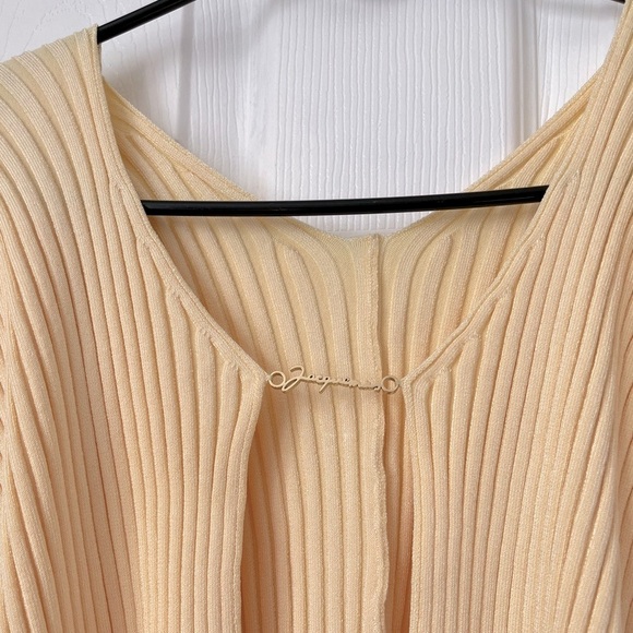 JACQUEMUS Yellow Cardigan Le Maille Pralu Longue Large 40 - Picture 8 of 13